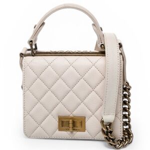 Chanel Rita Top Handle Cream White Quilted Mini Bag